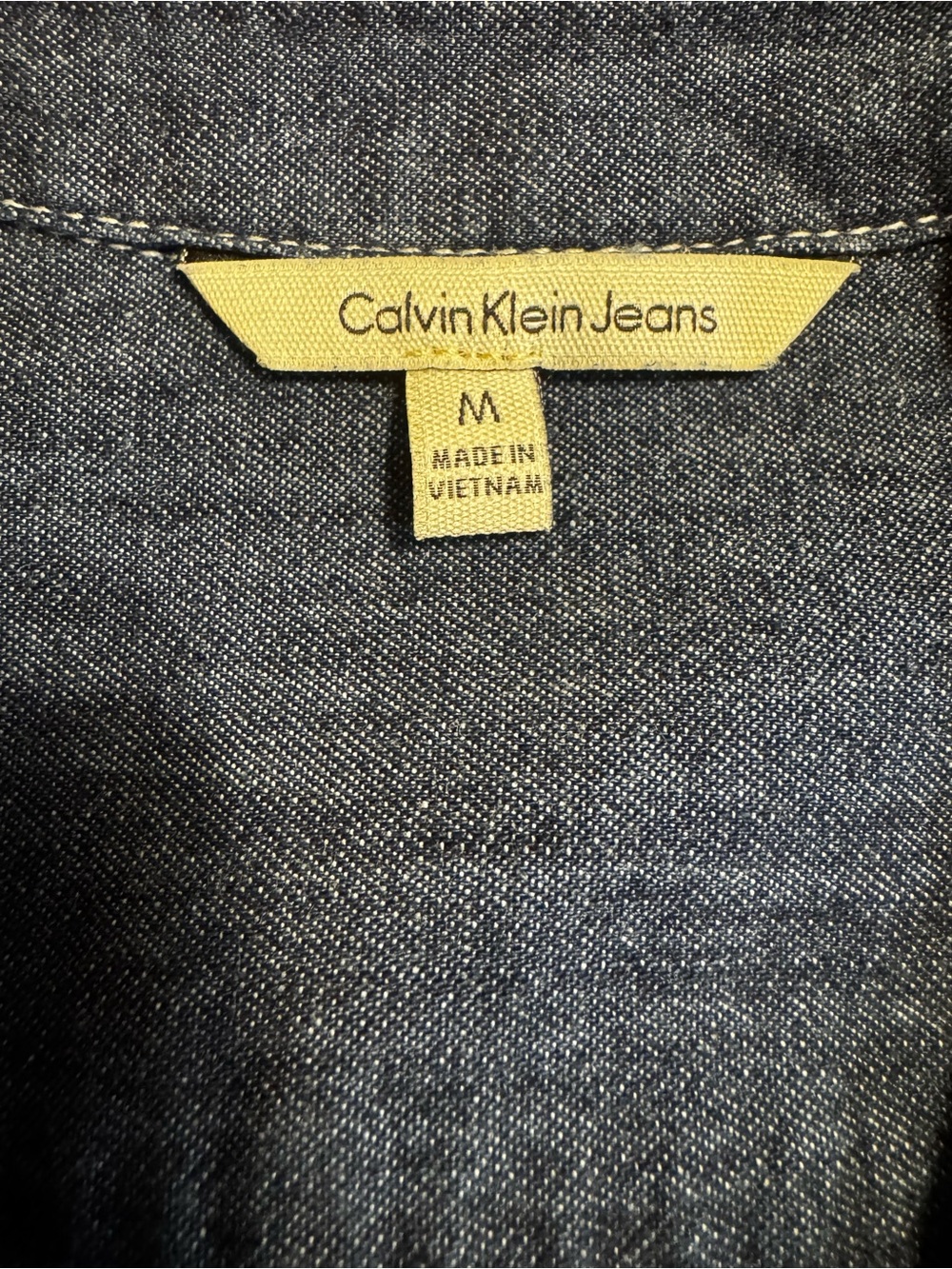 Calvin Klein Sleeveless Dark Blue Cotton Denim Zip-Front Dress. Size M - Picture 6 of 6